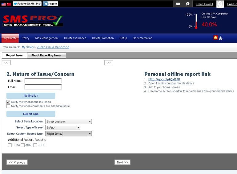 SMS Software for Airlines, Airports, Maintenance, Flight Schools, Drones UAS